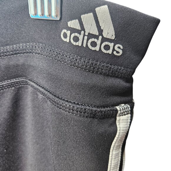 Adidas Womens Black Capri Athletic Pants With White Stripes Size M - Picture 3 of 7
